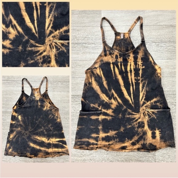 Free People Hot Shot Shorts Onesie - Brown Tye Dye - Picture 3 of 4